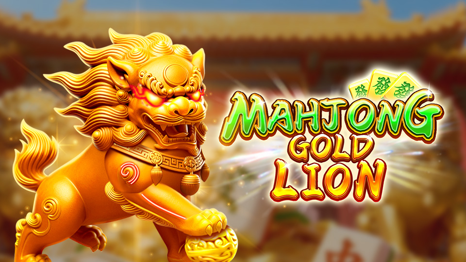 Mahjong Gold: Lion slot game interface by Live22 featuring golden mahjong tiles and a glittering lion theme.